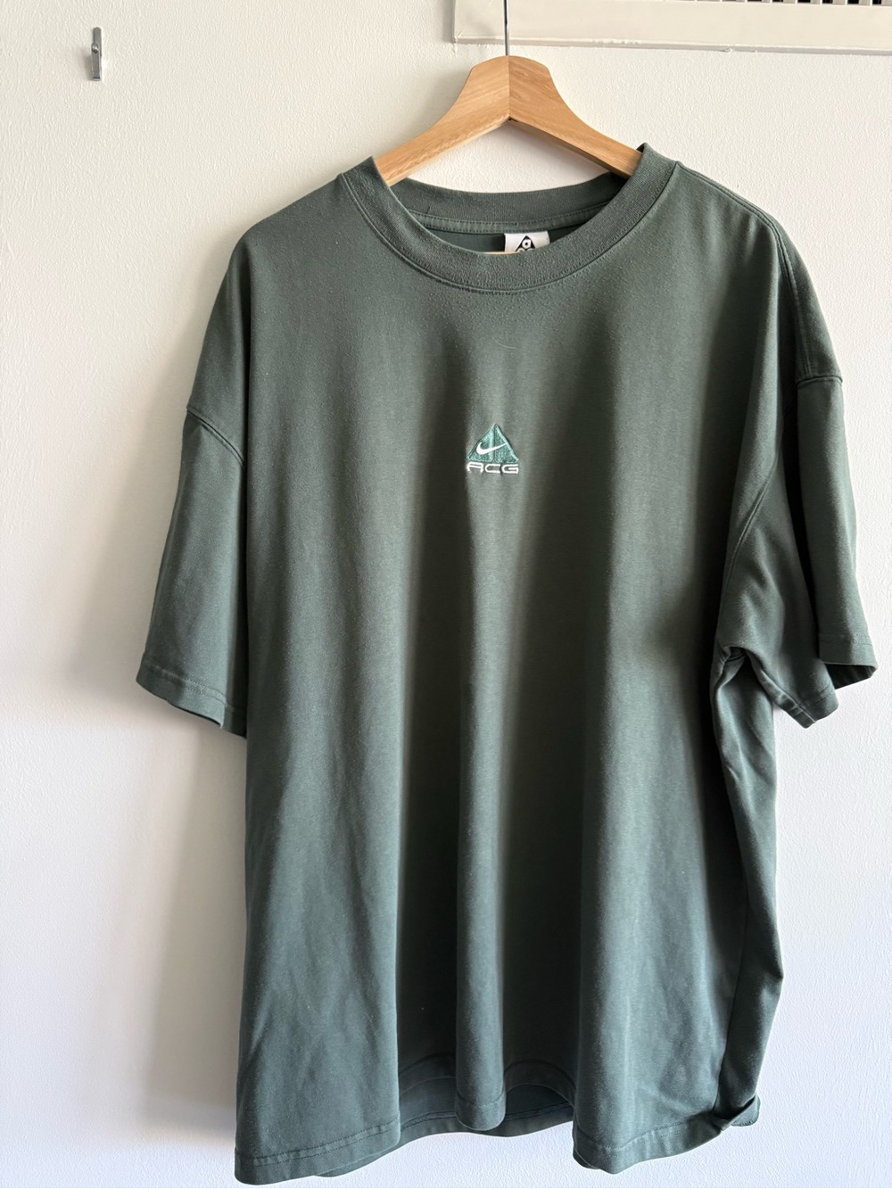 Nike Short-Sleeve ACG Logo Tee in Olive Green
